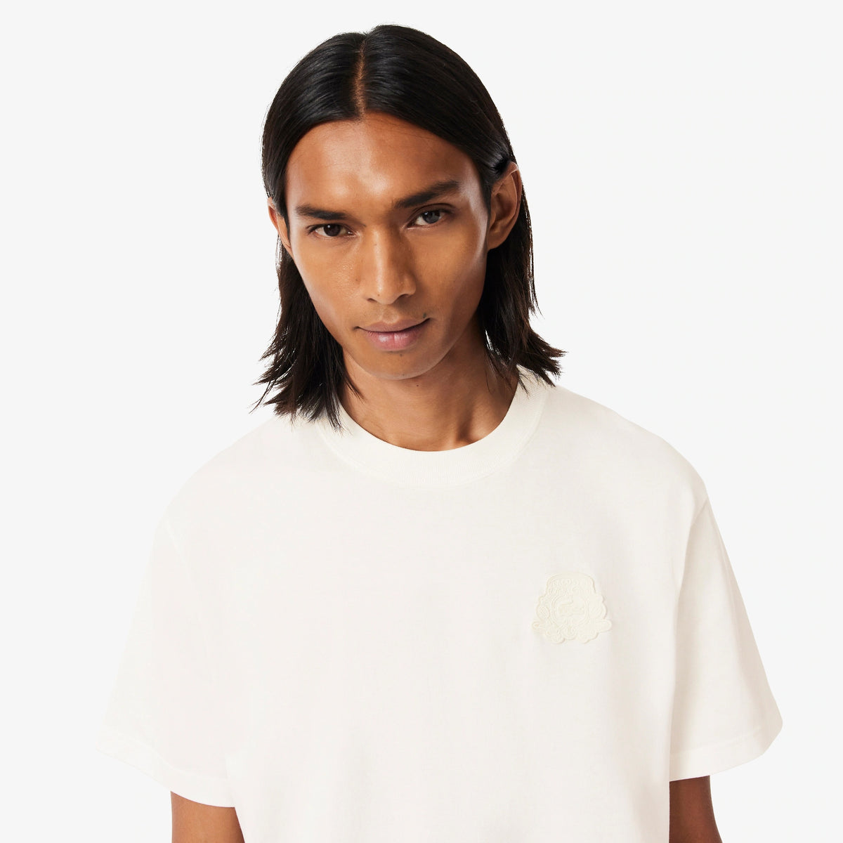Embroidered Shield Accent Heavy Jersey T-shirt - White