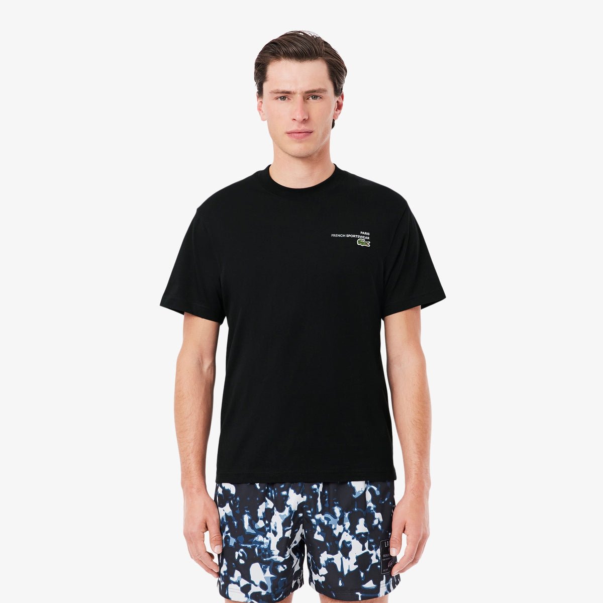 Print Motif Jersey T-shirt - noir