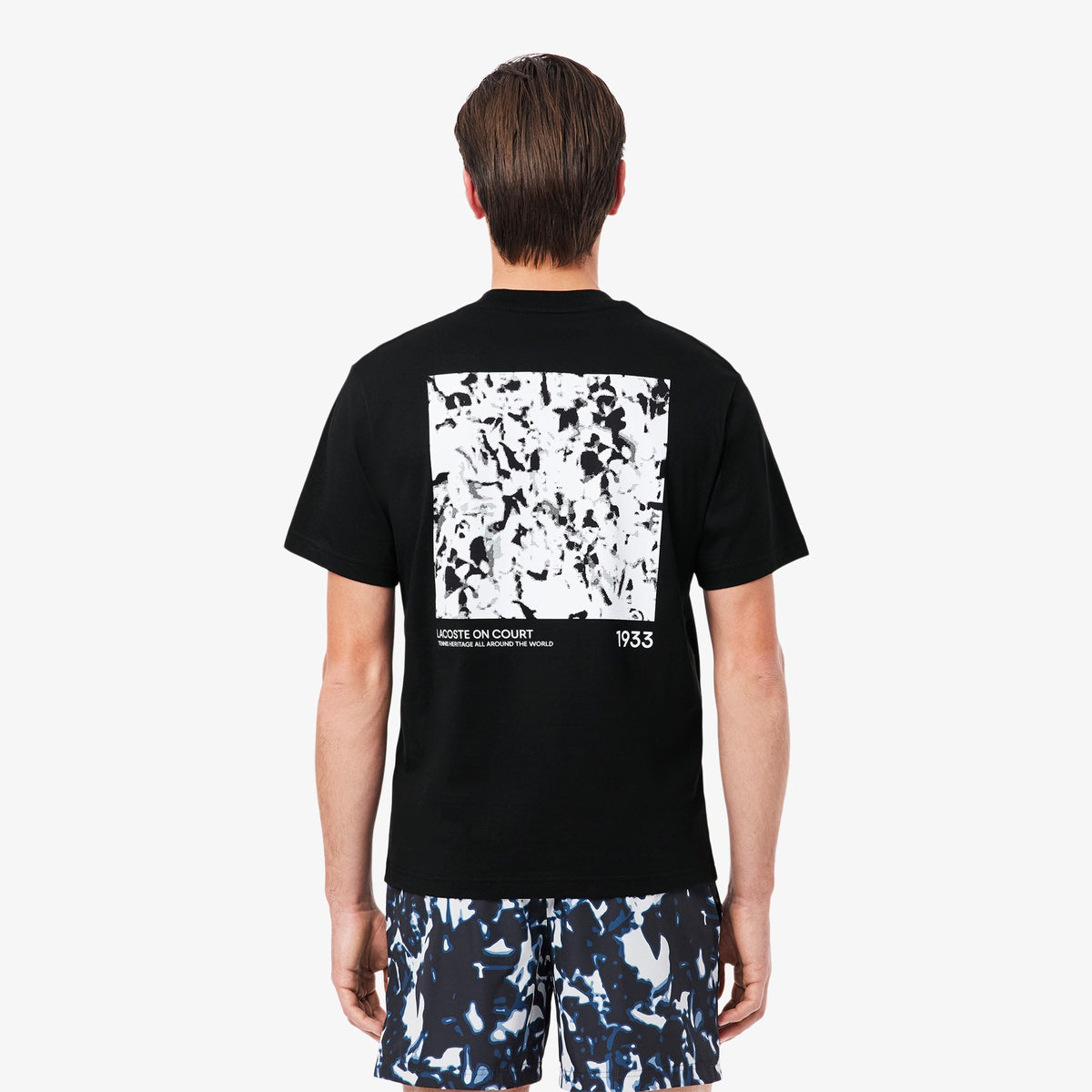 Print Motif Jersey T-shirt - noir