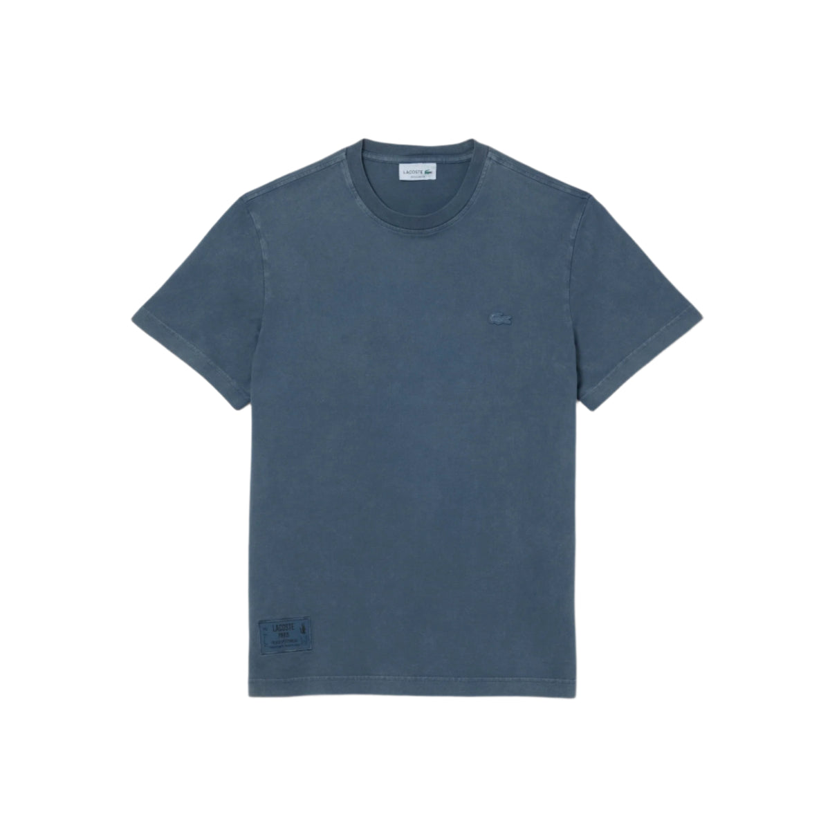 Washed Effect Heavy Jersey T-shirt - Bleu