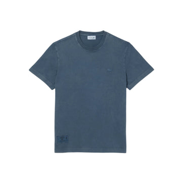 Washed Effect Heavy Jersey T-shirt - Bleu