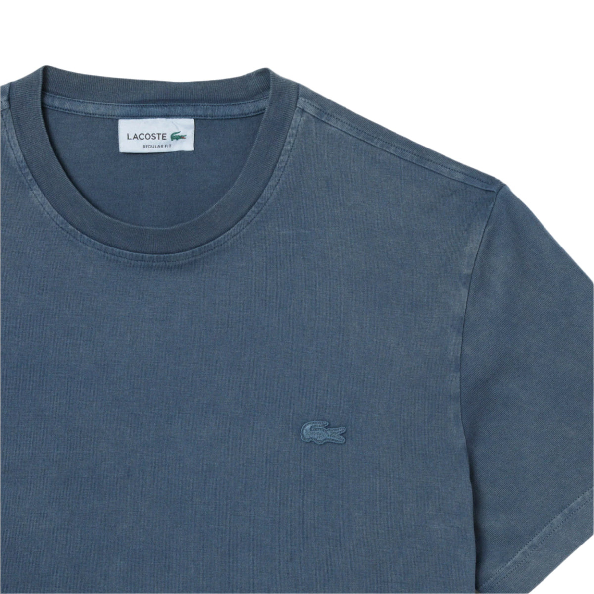 Washed Effect Heavy Jersey T-shirt - Bleu