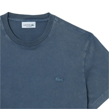 Washed Effect Heavy Jersey T-shirt - Bleu