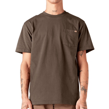 Heavyweight Short Sleeve Pocket T-Shirt - Chocolate Brown