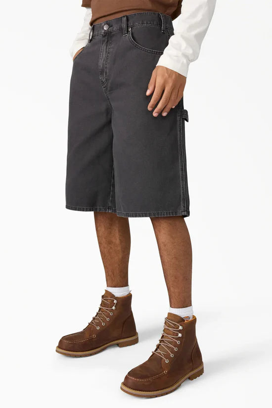 Worn In Relaxed Carpenter Duck Shorts 13" - Black