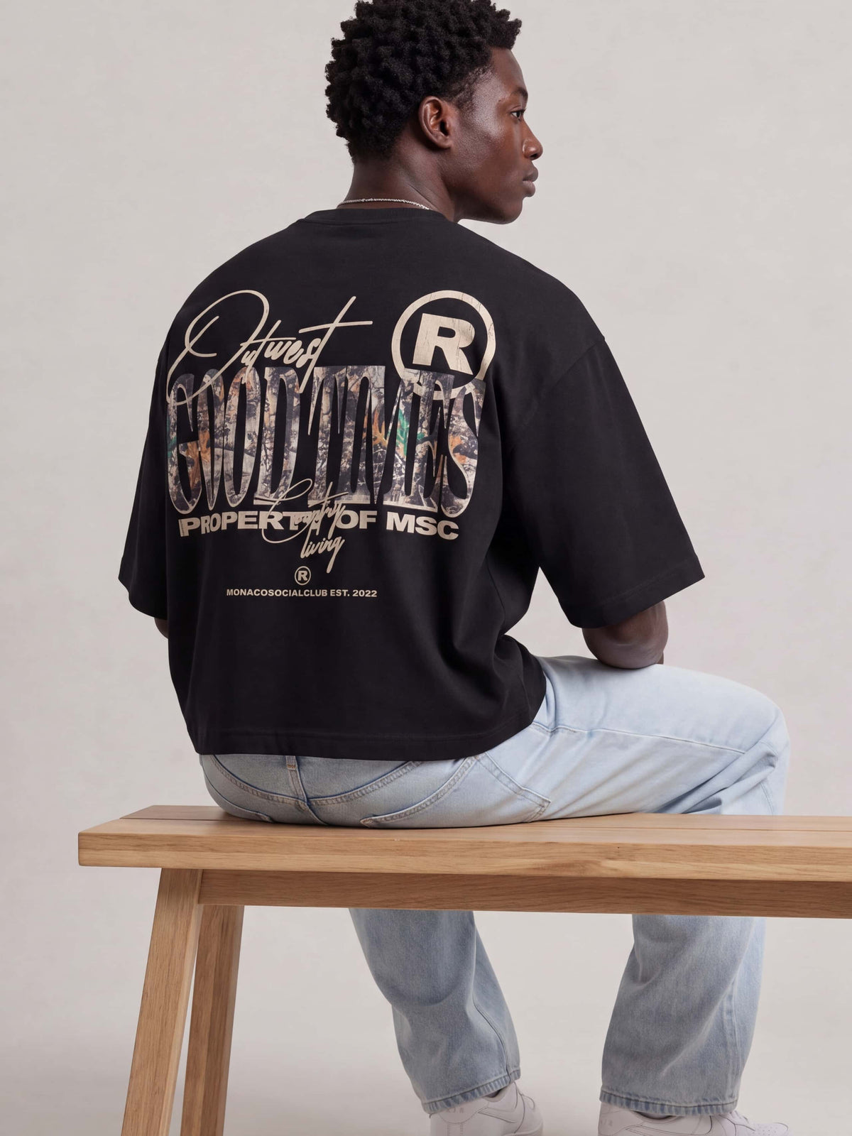T-SHIRT OUTWEST CAMO - Noir