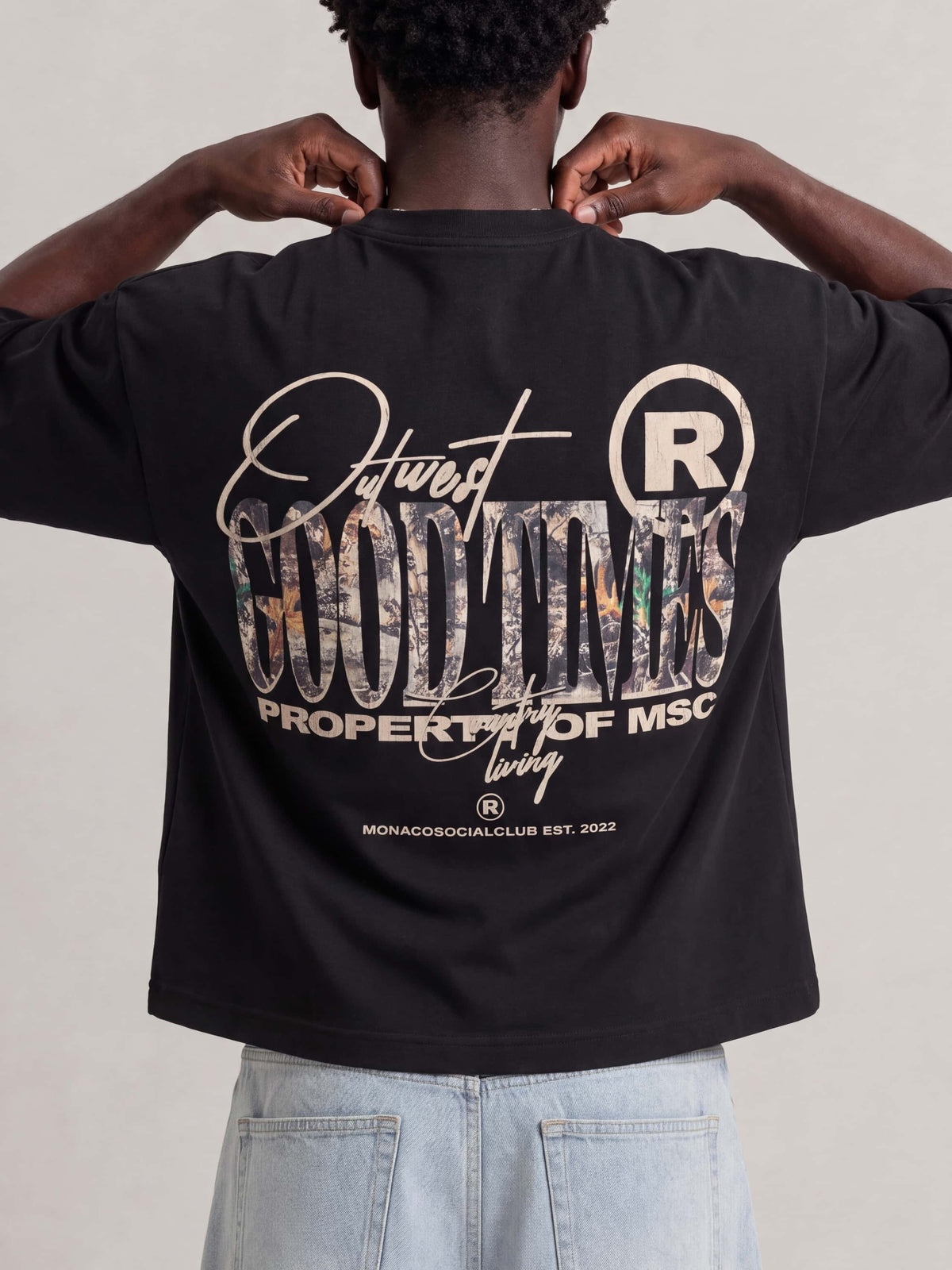 T-SHIRT OUTWEST CAMO - Noir