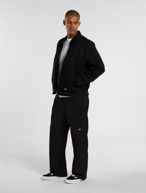 Loose Fit Double Knee Work Pants - Black