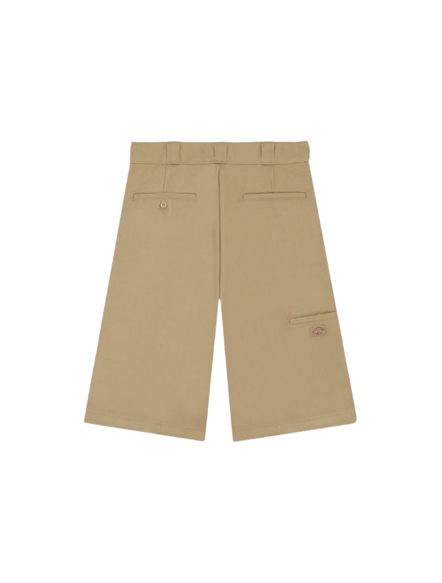 Loose Fit Flat Front Work Shorts, 13" Khaki