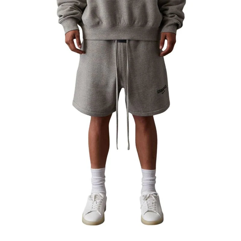 ESSENTIALS FOG SWEAT SHORTS DARK HEATHER OATMEAL SS22