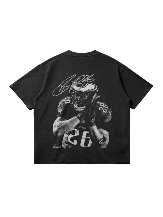 SAQUON BARKLEY BLUR TEE - Faded Black