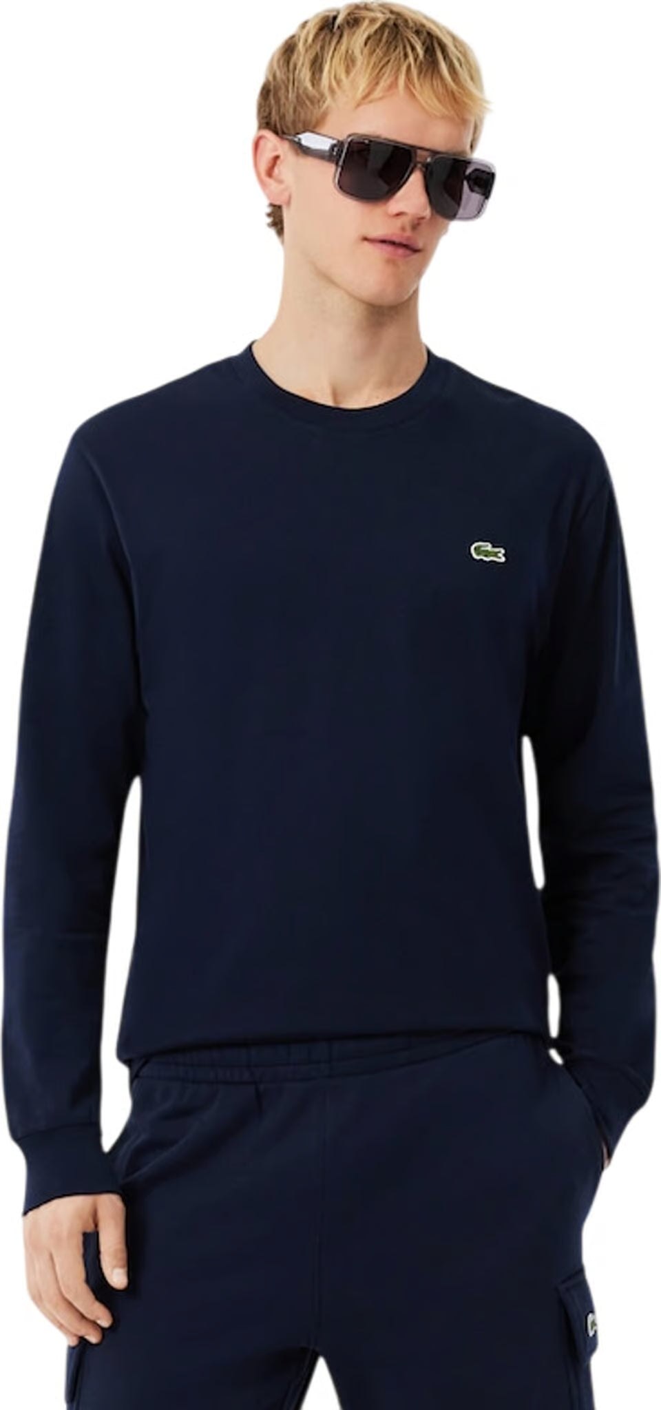 Men's Long Sleeve Cotton T-Shirt - Navy