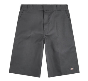 Loose Fit Flat Front Work Shorts, 13" Charcoal gray