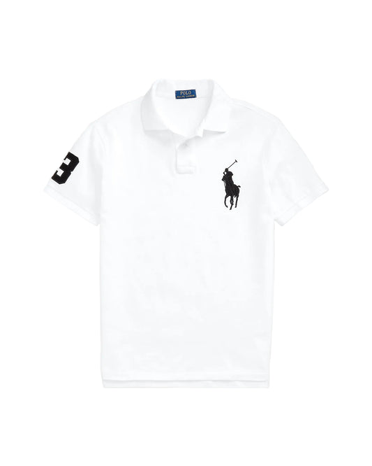 Big Pony Mesh Polo Shirt - White/Black