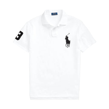 Polo en maille Big Pony - Blanc/noir