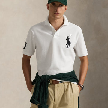 Polo en maille Big Pony - Blanc/noir