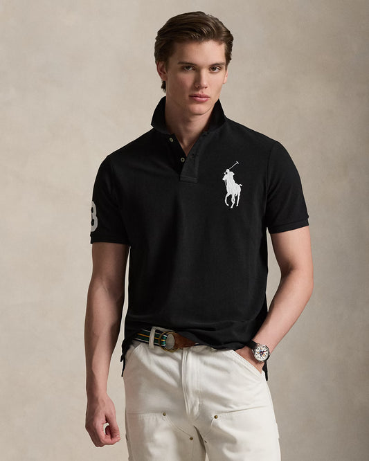 Big Pony Mesh Polo Shirt - Black/White
