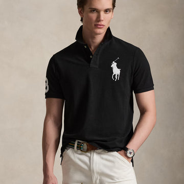 Polo en maille Big Pony - Noir/Blanc