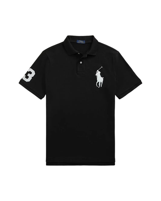 Big Pony Mesh Polo Shirt - Black/White