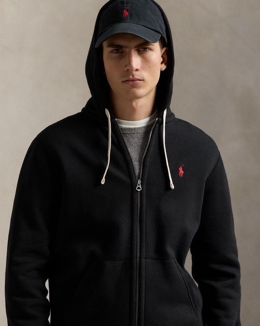Fleece Full-Zip Hoodie - Black