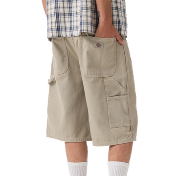 Worn In Relaxed Carpenter Duck Shorts 13" - SILVER BIRCH