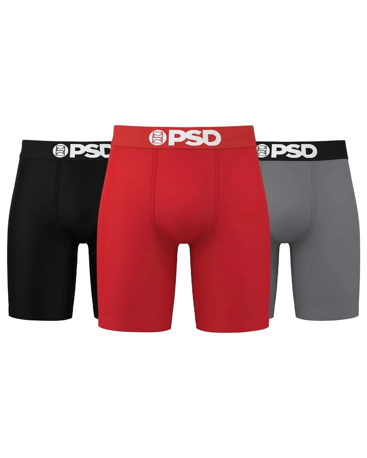 PSD Boxers Solids 3 Pack - Red/Grey/Black