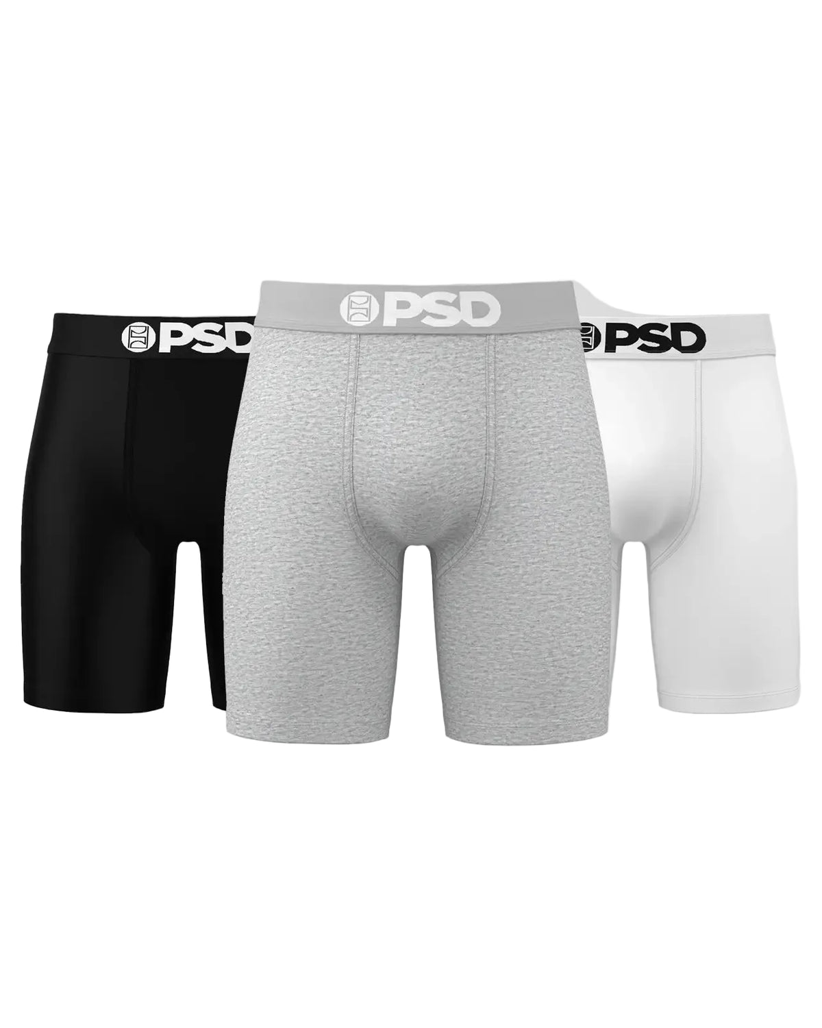 PSD Boxers Solids 3 Pack - Grey/White/Black