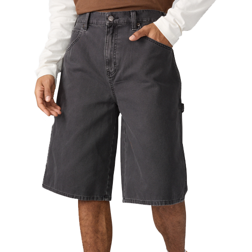 Worn In Relaxed Carpenter Duck Shorts 13" - Black