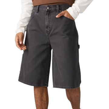 Worn In Relaxed Carpenter Duck Shorts 13" - Black