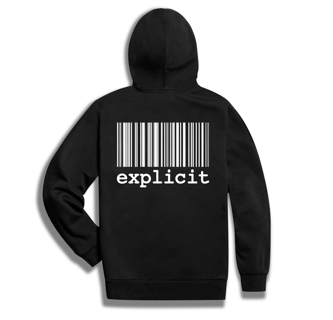 Hoodie ZIP Explicit barcode Black (Front/Back Print)
