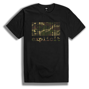 T-shirt Explicit Green Camo Bar Code