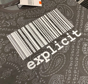 T-SHIRT EXPLICIT barcode black Bandana Pattern
