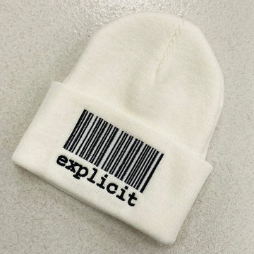 BEANIE EXPLICIT BARCODE White