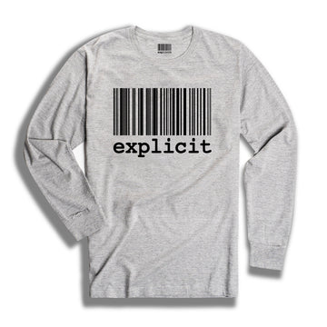 LONGSLEEVES EXPLICIT BARCODE Heather Grey