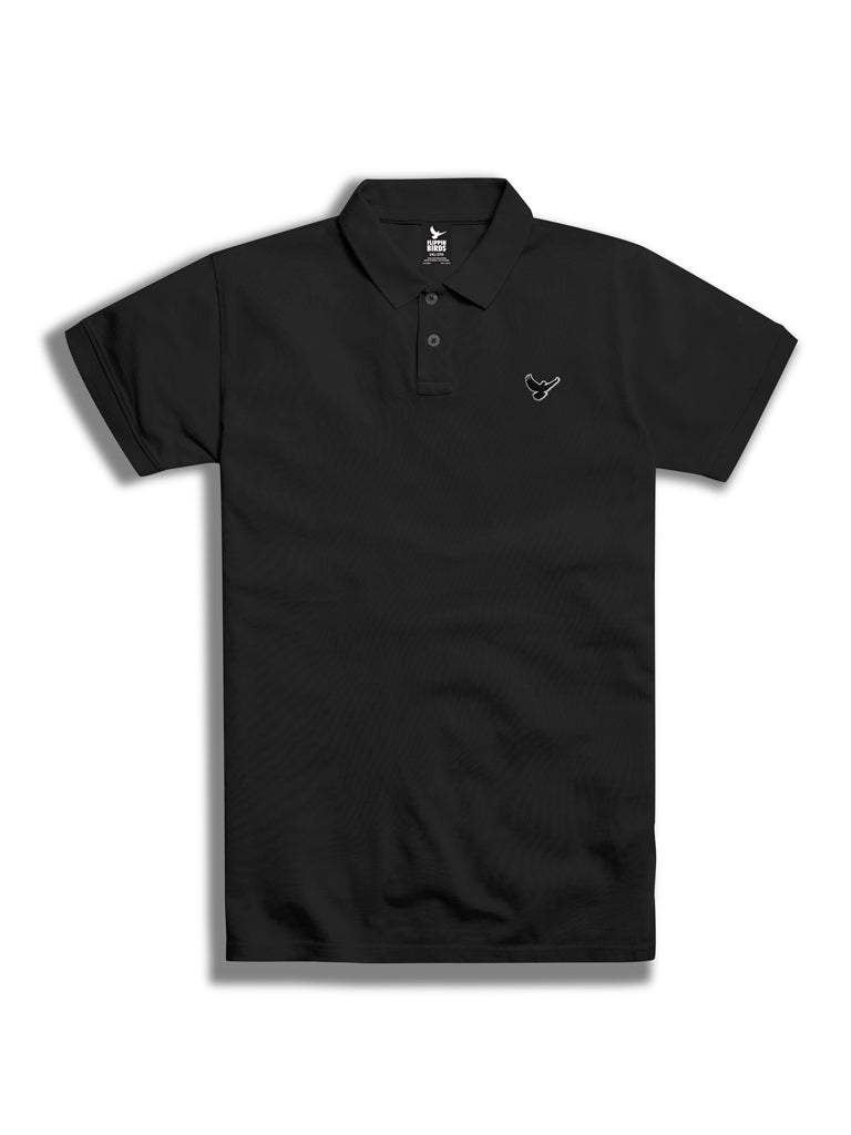 Bird patch Polo in black