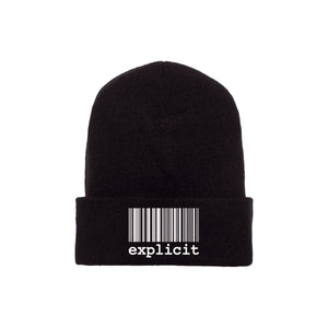 BEANIE EXPLICIT BARCODE BLACK
